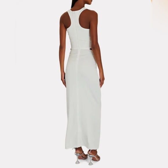 CHRISTOPHER ESBER WHITE REVERSED HALTER RUCHED DRESS - SIZE 8 AU/4 US - Picture 3 of 3